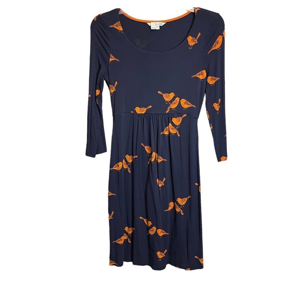 Boden Bird Jersey Tunic Dress SZ 4L (4 Long)